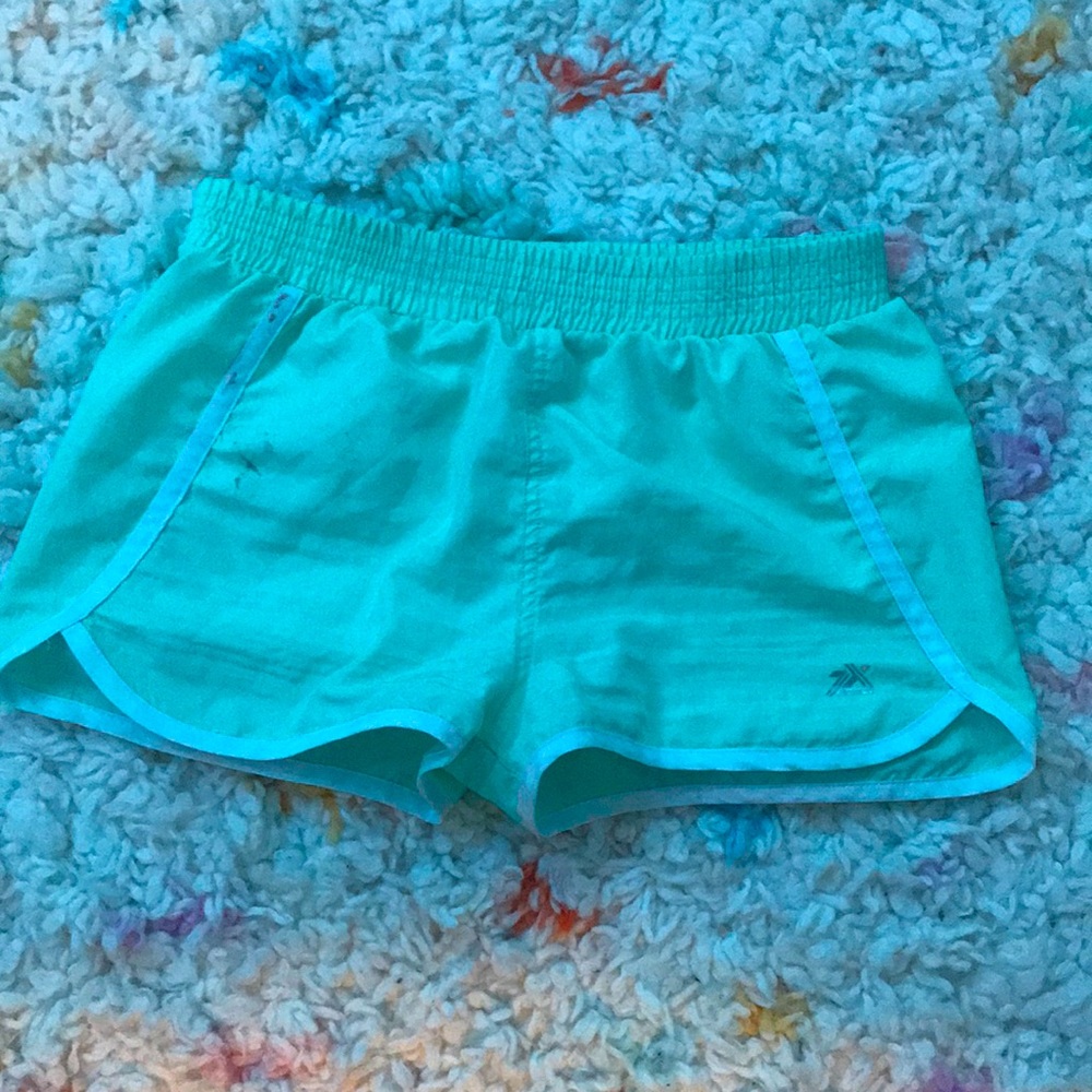 Neon teal swim shorts